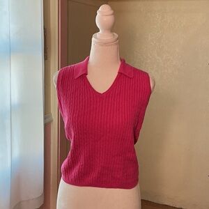 JEANNE PIERRE Pink Sleeveless Knit Blouse